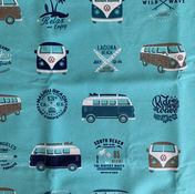 VW Combi Mint Cotton Canvas