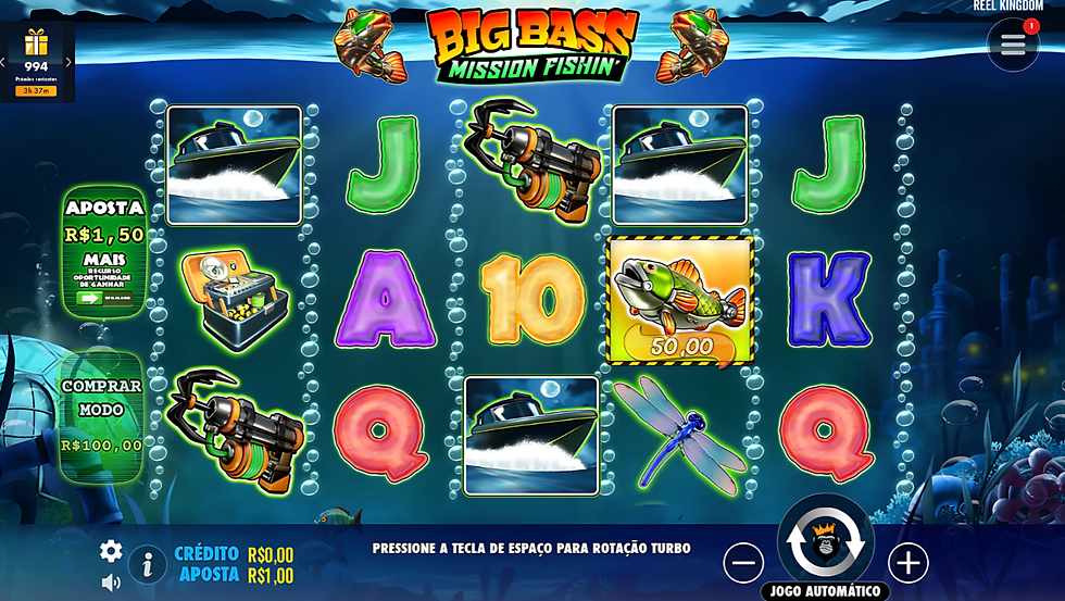Tela do jogo Big Bass Mission Fishing'