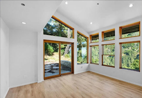 living room remodel with outdoor view