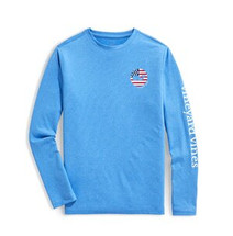 Vineyards Boys' Long-Sleeve Americana Whale Disc Performance Tee