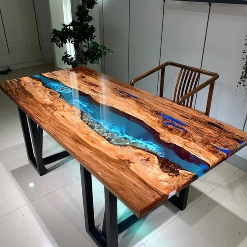 Personalized Large EPOXY Table, Resin Dining Table for 2, 4, 6, 8