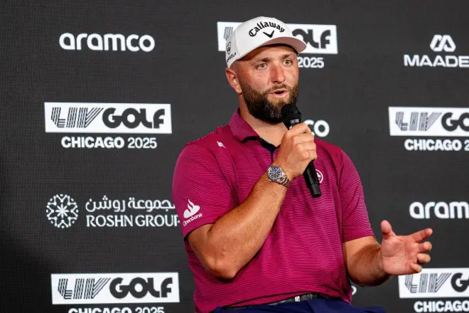 Jon Rahm (30) en una conferencia de prensa.