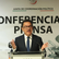 Ignacio Mier, coordinador del grupo parlamentario de Morena en el Senado, durante conferencia de prensa en torno a la la ausencia de la gobernadora de Chihuahua, Maru Campos, en una reunión en el Congreso, en 28 de abril de 2026. Foto Luis Castillo