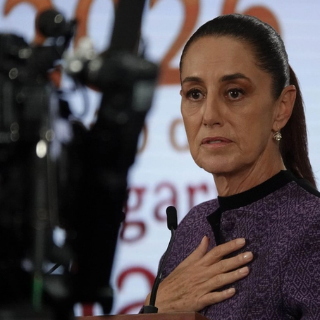 La presidenta Claudia Sheinbaum, durante su conferencia de este miércoles desde Palacio Nacional. Foto Cuartoscuro