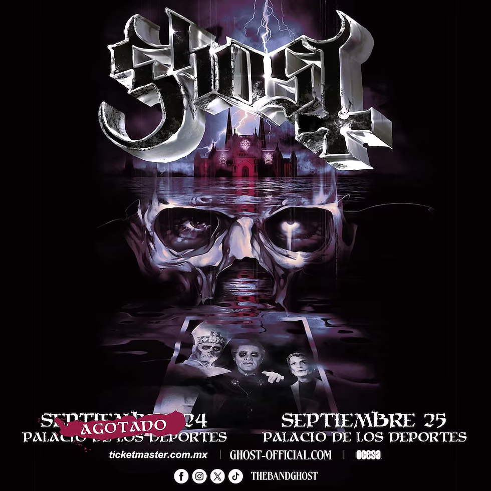 Los primeros shows de Ghost anunciados para el Palacio de los Deportes en este 2025 fueron los del 24 y 25 de septiembre (Ocesa / Instagram)