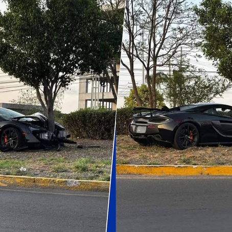 El McLaren fue abandonado 'abrazado' de un árbol. (Fotos: Redes sociales)