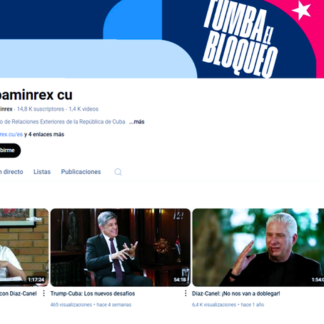 Captura de pantalla del canal del MINREX tras ser recuperado. CubaMinrex/ YouTube