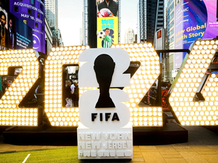 FILE PHOTO: The New York/New Jersey's FIFA World Cup 2026 logo is revealed during the kickoff event in Times Square in New York City, U.S., May 18, 2023. REUTERS/Brendan McDermid/File PhotoBrendan McDermid / REUTERS