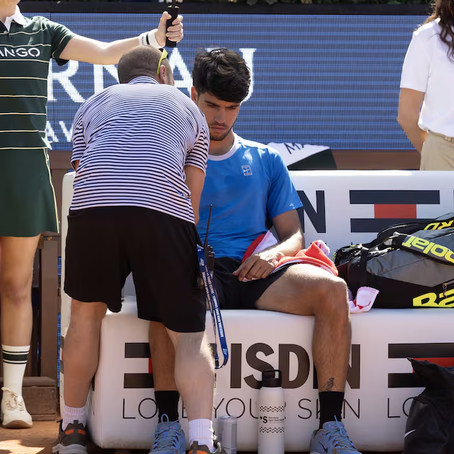 Carlos Alcaraz, el lunes, en las instalaciones del Real Club de Tenis Barcelona.RODOLFO MOLINA