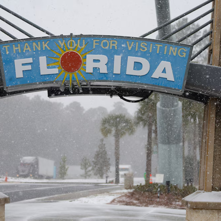 Tormenta invernal sepulta Florida, Texas, Luisiana y Alabama, rompiendo récords de nevadas de 140 años