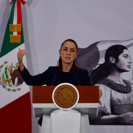 La presidenta Claudia Sheinbaum durante su conferencia matutina desde Palacio Nacional, en la Ciudad de México, el 20 de abril de 2026. Foto Roberto García Ortiz