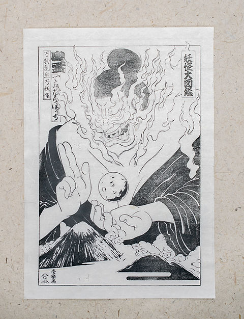 一筆書きアート　HS004 人生と脳 教室】入直。本日は構成デッサンのデモストしました。 手、お面