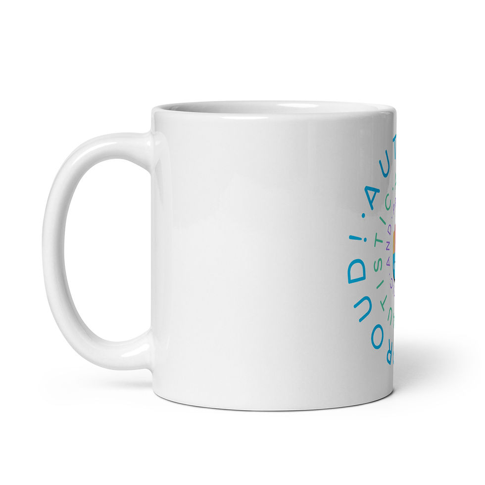 Thumbnail: White mug with circular blue design