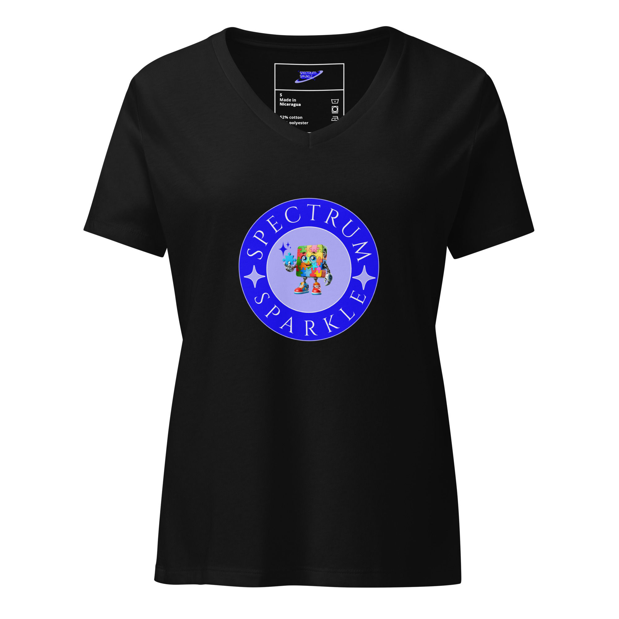 Black Unisex Classic Tee with Spectrum Sparkle logo