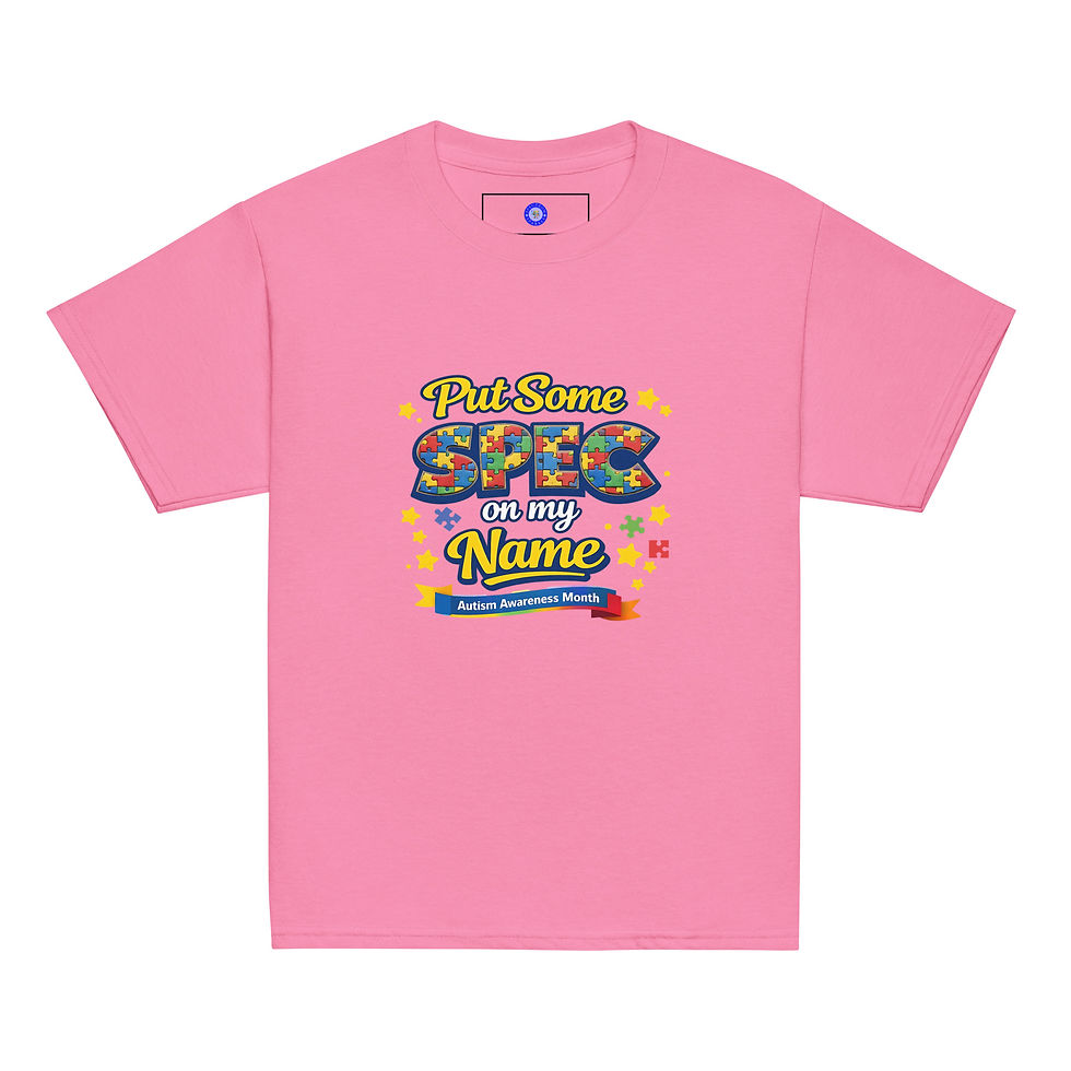 Thumbnail: Pink t-shirt with colorful text design