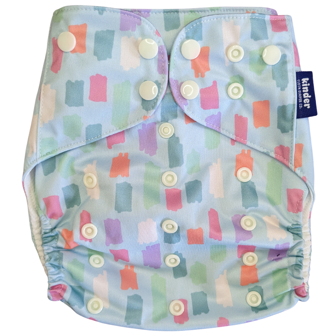 Kinder Cloth Pocket Diaper - Brush Strokes