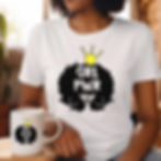 Woman's white T-shirt and mug, 'GRL PWR' design