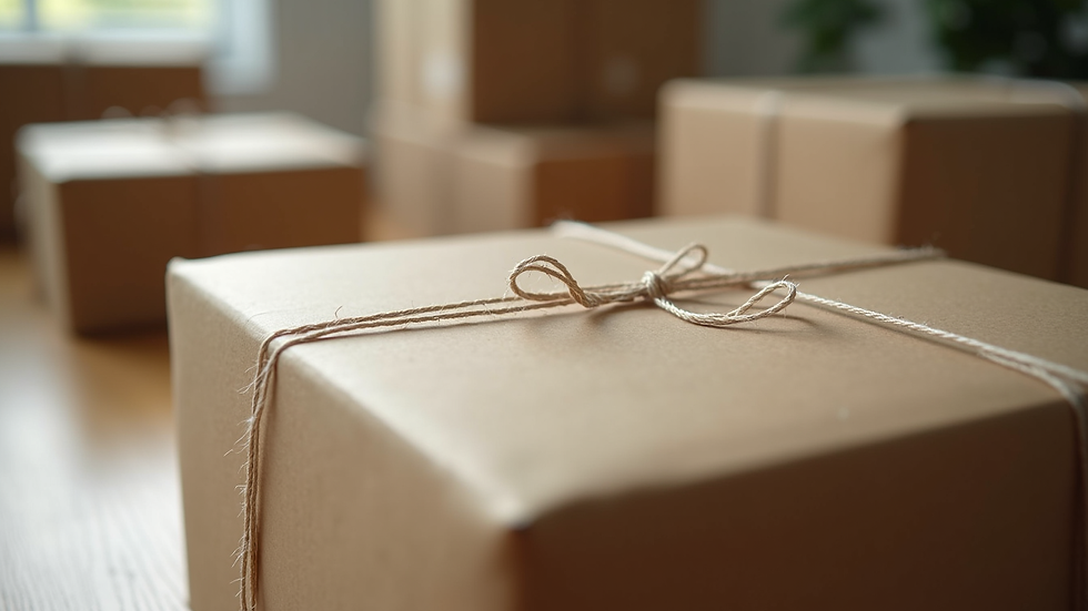 Close-up view of securely packed parcel ready for shipment