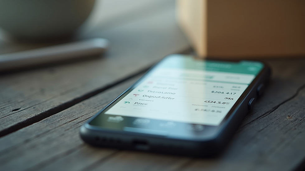 Close-up view of a smartphone showing a parcel tracking app