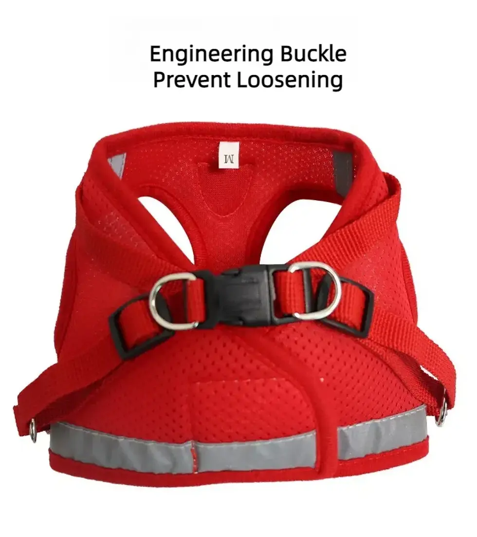 Thumbnail: Cat Harness Lead Leash Set Adjustable Reflective Escape Proof Pet Mesh Vest Harn