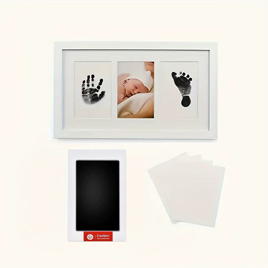 Thumbnail: 1 Set Baby Handprint Footprints Ink Pads Safe Non-toxic No-Touch Skin Inkless In