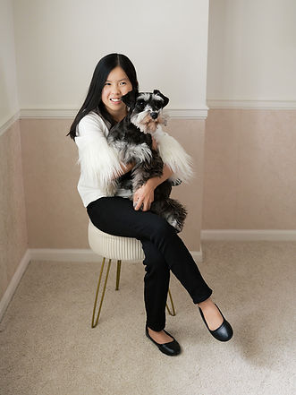 Girl with Miniature Schnauzer