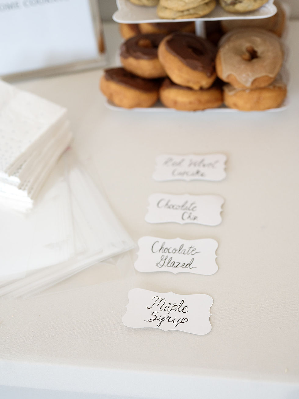Graduation party donuts with hand-painted labels