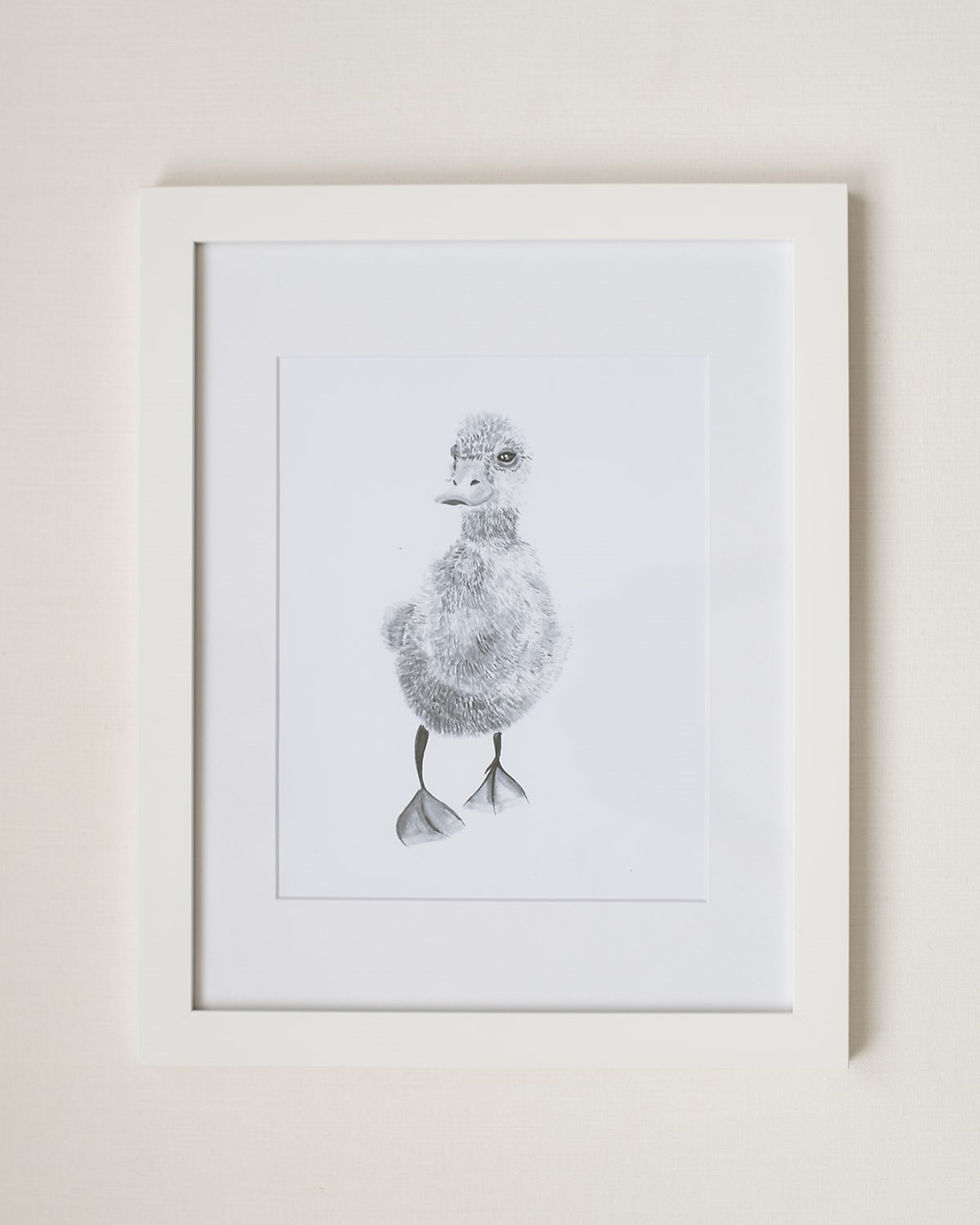 Melane & Co. Watercolor wall print of baby duck home decor.