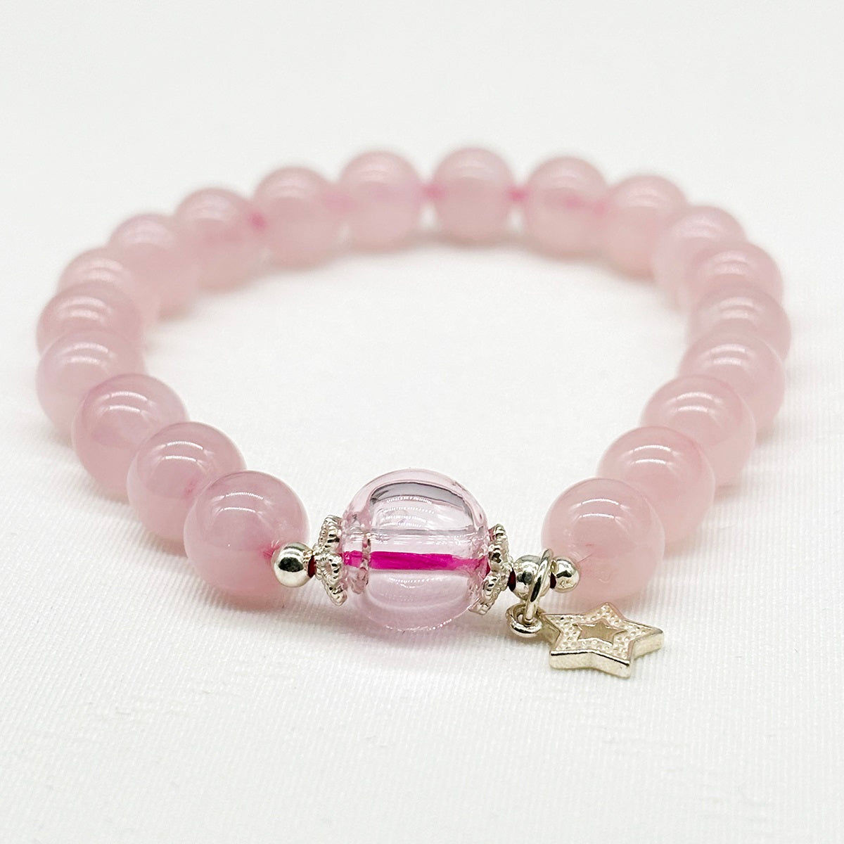 Sterling Silver Crystal Aroma Bracelet - Rose Quartz | Energy & Healing | Diffus