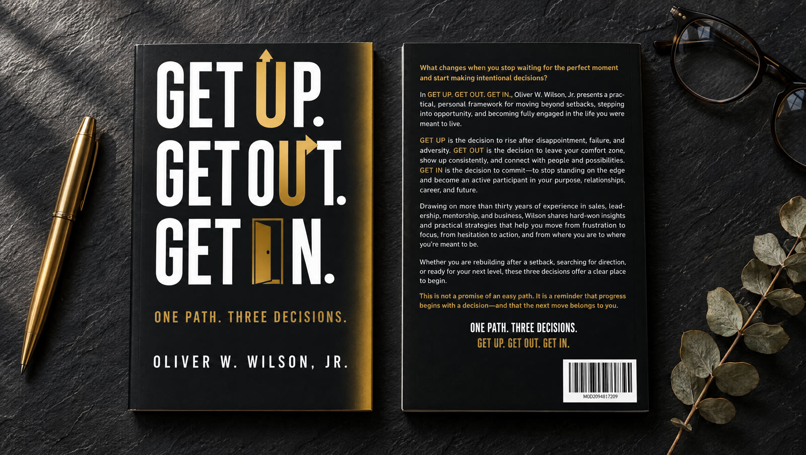GET UP. GET OUT. GET IN. book, front and back cover