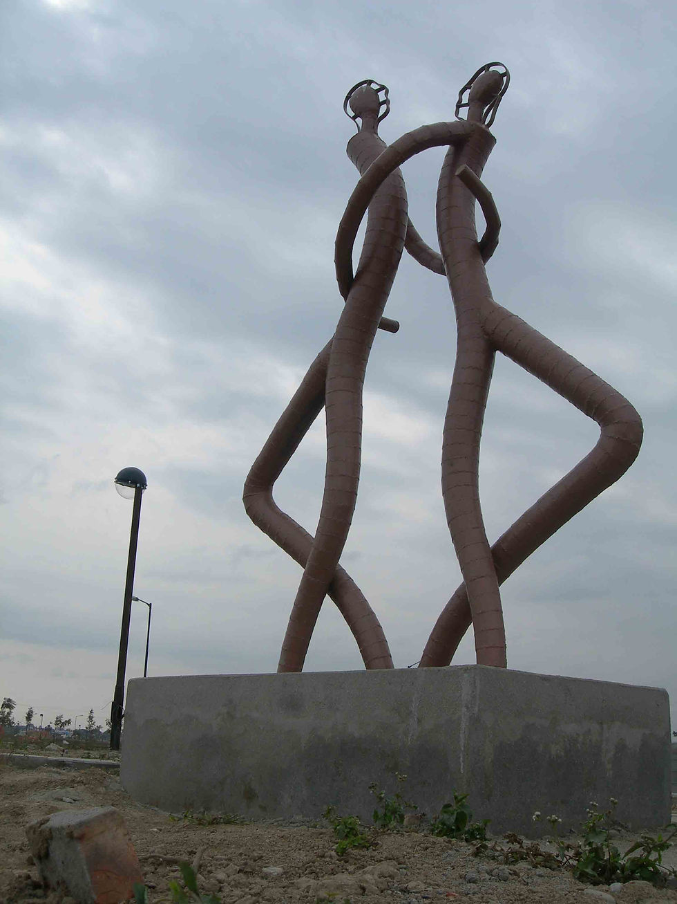 Custom outdoor sculpture made by Studio Mrittika