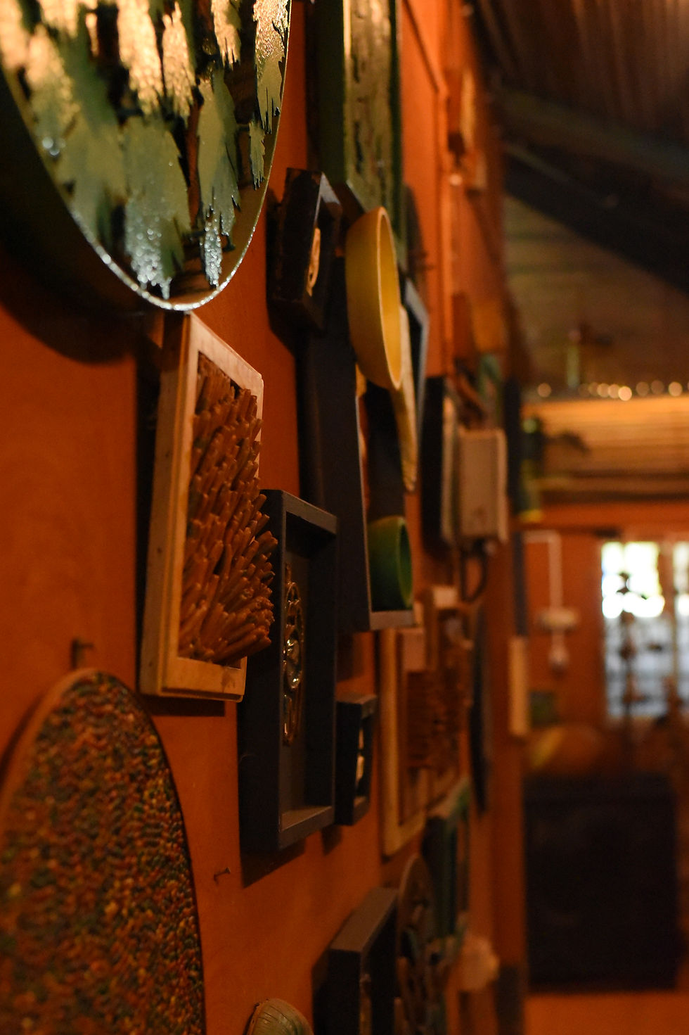 Wall-hangings at the gallery at Studio Mrittika