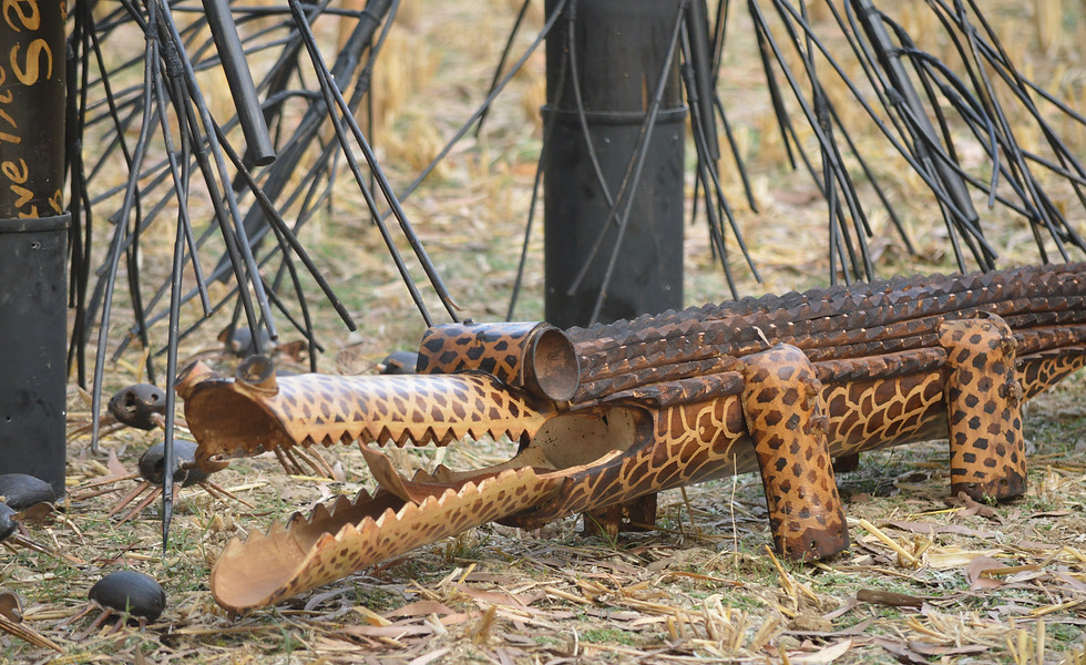 On-site nature sculpture titled 'Save the Nature'