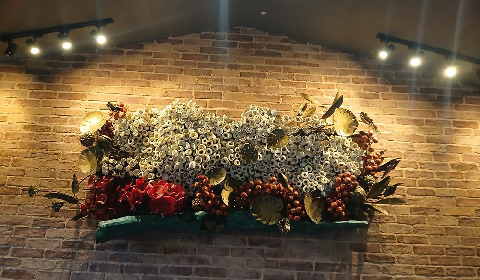 Custom interior art piece made by Studio Mrittika