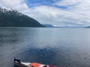 Looking toward Passage Canal, kayak water and mountains