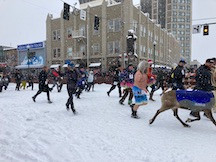 more of men's "herd" running with the reindeer