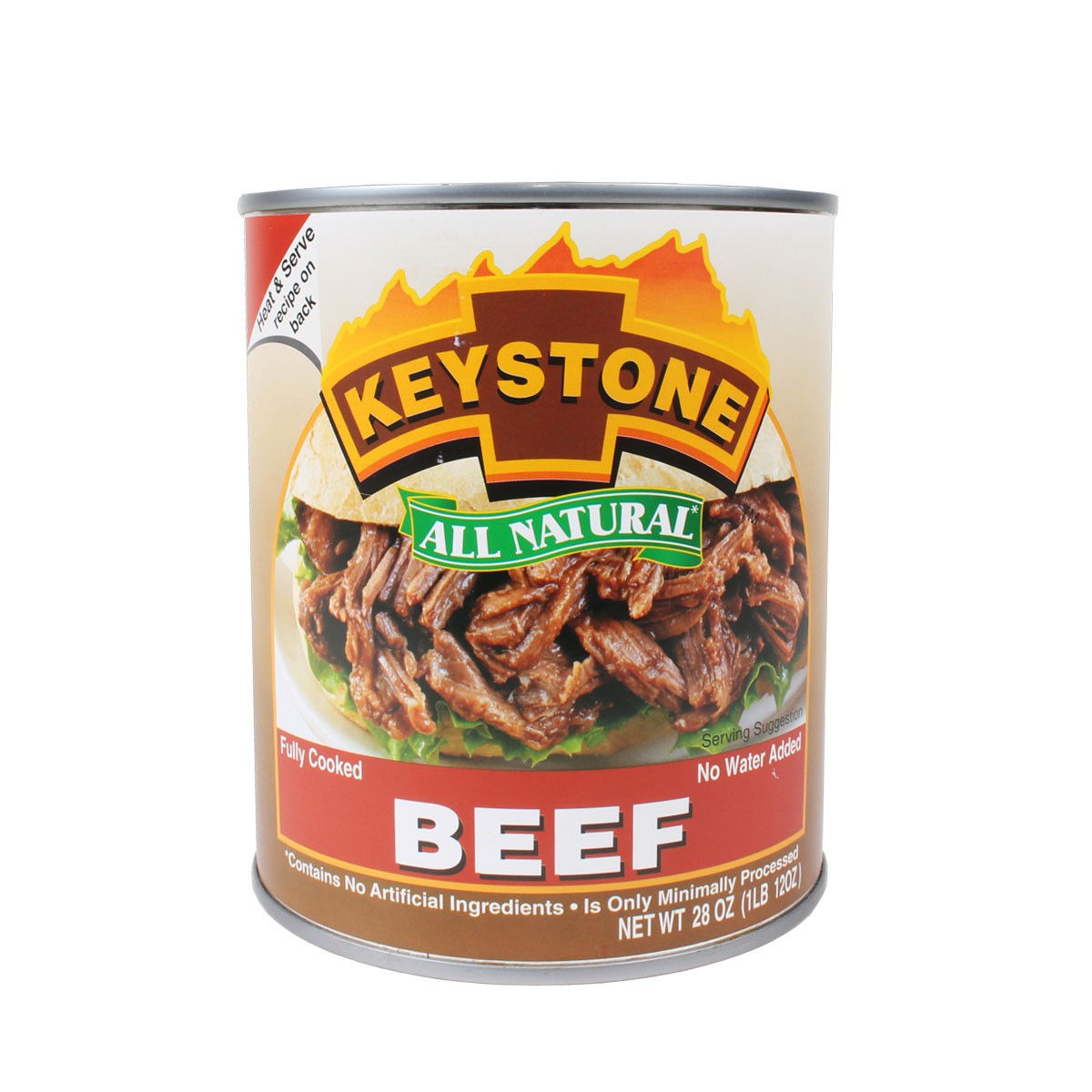 Keystone Canned Beef - Case of 12-28 oz Cans