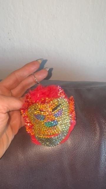Thumbnail: Luchador Mask Keychain - Small Wrestling Keychain - Blue Demon Santo Huracan