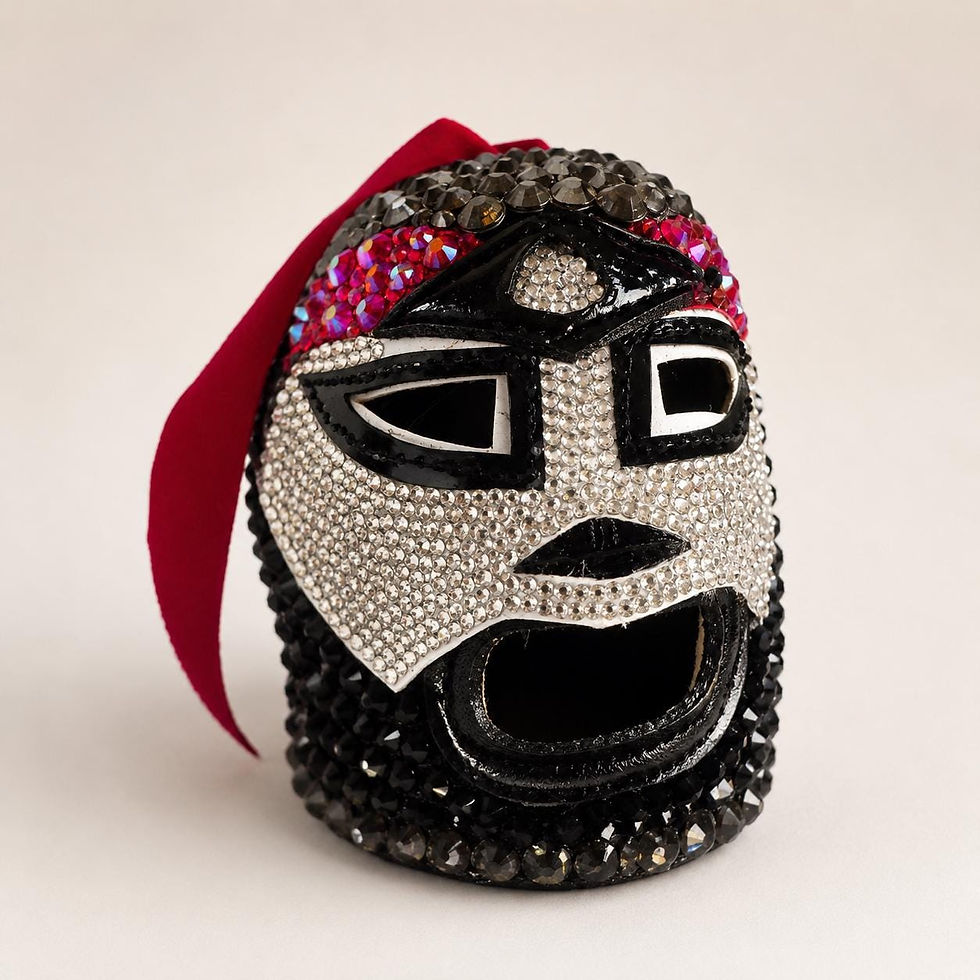 Thumbnail: Keychain Lucha Mask - Octagon - Llaveros Mascaras - Bling Rhinestone Custom Mini