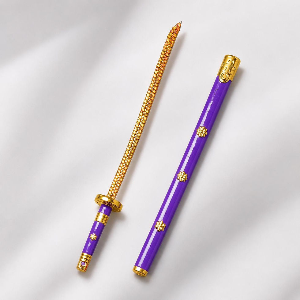 Anime Sword Mini Display Katana - Purple & Gold One Piece-Inspired – Rhinestone