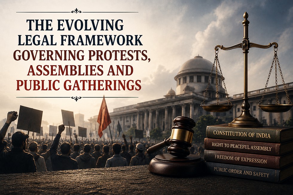 THE EVOLVING LEGAL FRAMEWORK GOVERNING PROTESTS, ASSEMBLIES AND PUBLIC GATHERINGS