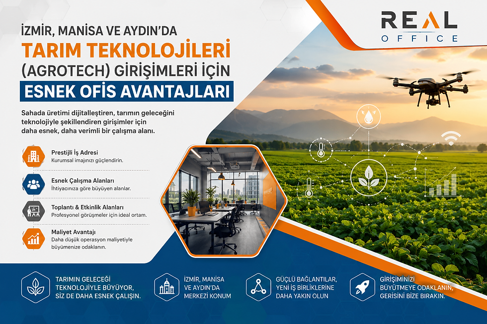 İzmir Manisa ve Aydın’da faaliyet gösteren Agrotech girişimleri için modern esnek ofis ve kurumsal çalışma alanı
