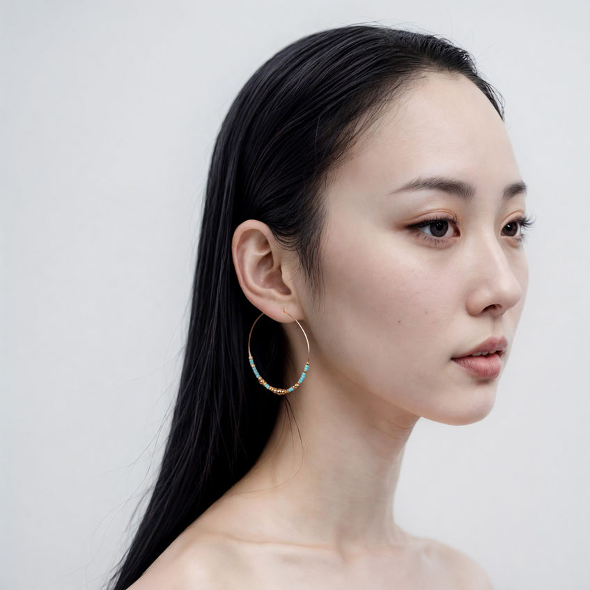 Seina Hoops worn on model