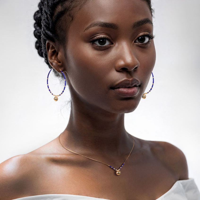 Sara Necklace worn on model