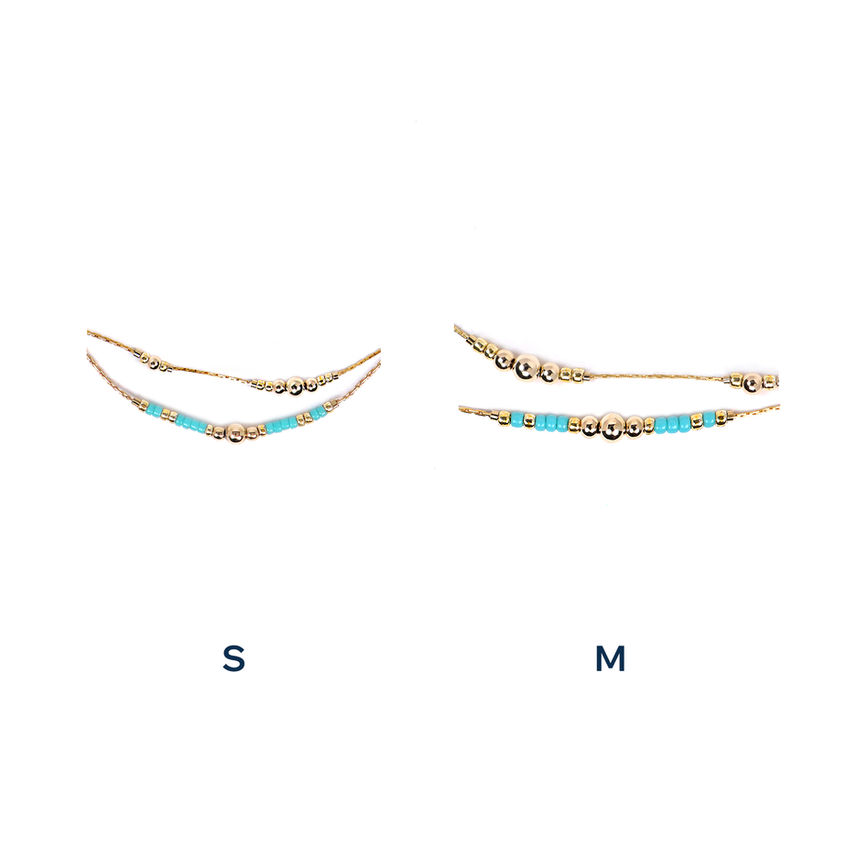 Tirka Bracelet Duet shown in all available sizes side-by-side