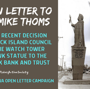 Open Letters to Mayor Mike Thoms about the Black Hawk Statue in Rock Island