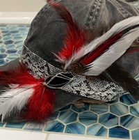 Grey with snake trim and red_black_white feathers