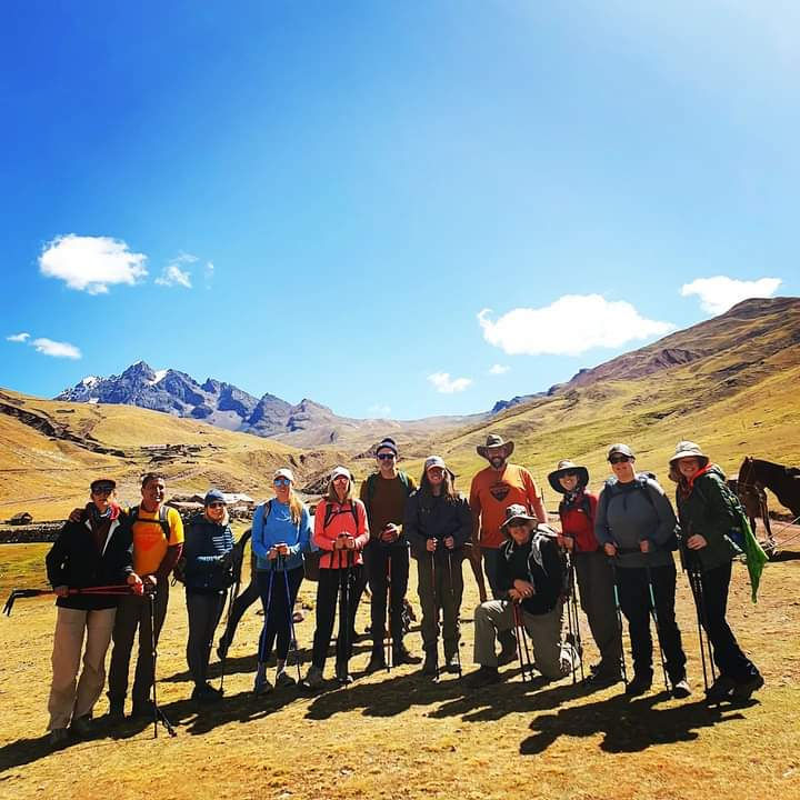 Thumbnail: Group photo of hikers on the Ausangate Mountain trek in Peru.