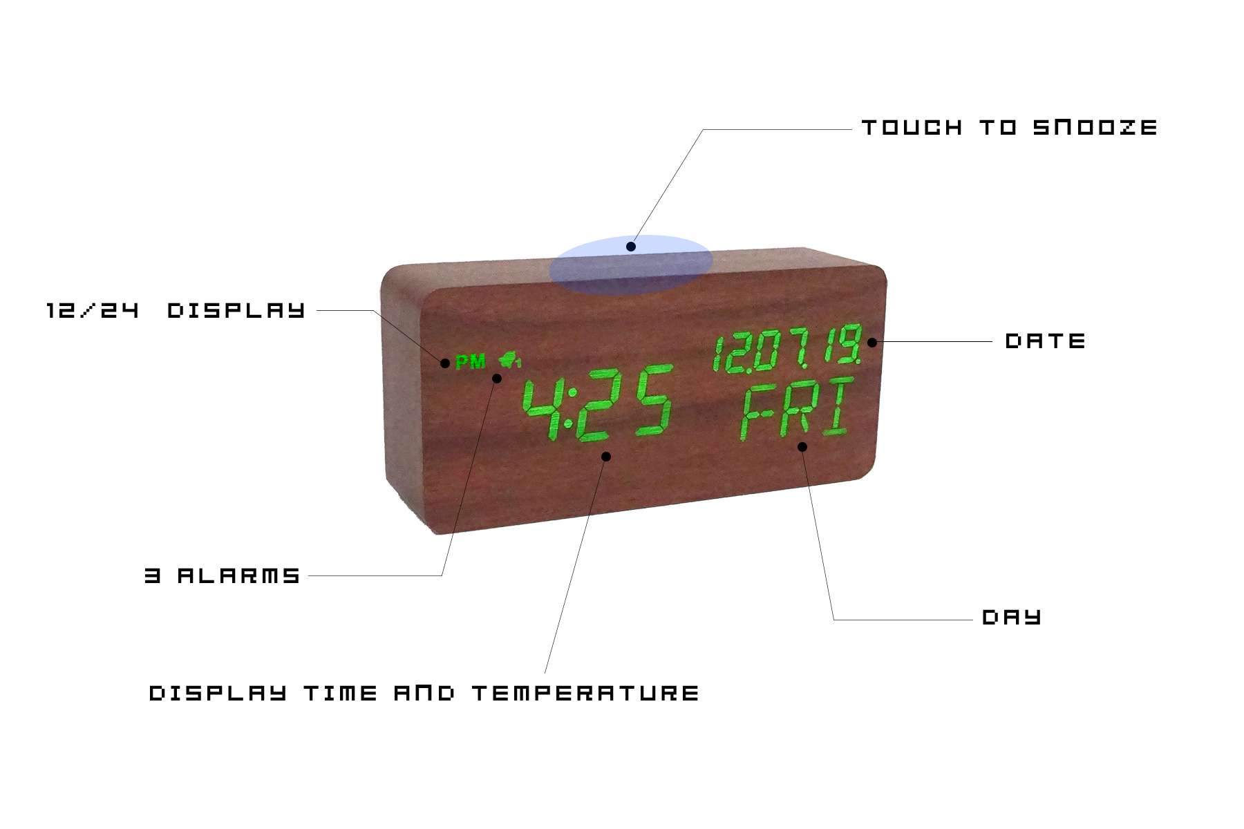 wooden digital wall clock