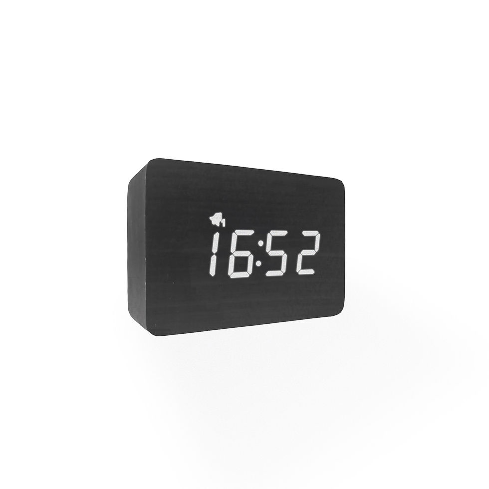 Thumbnail: Wood Style Digital Clock WD24-3 Black Finish White LED Main